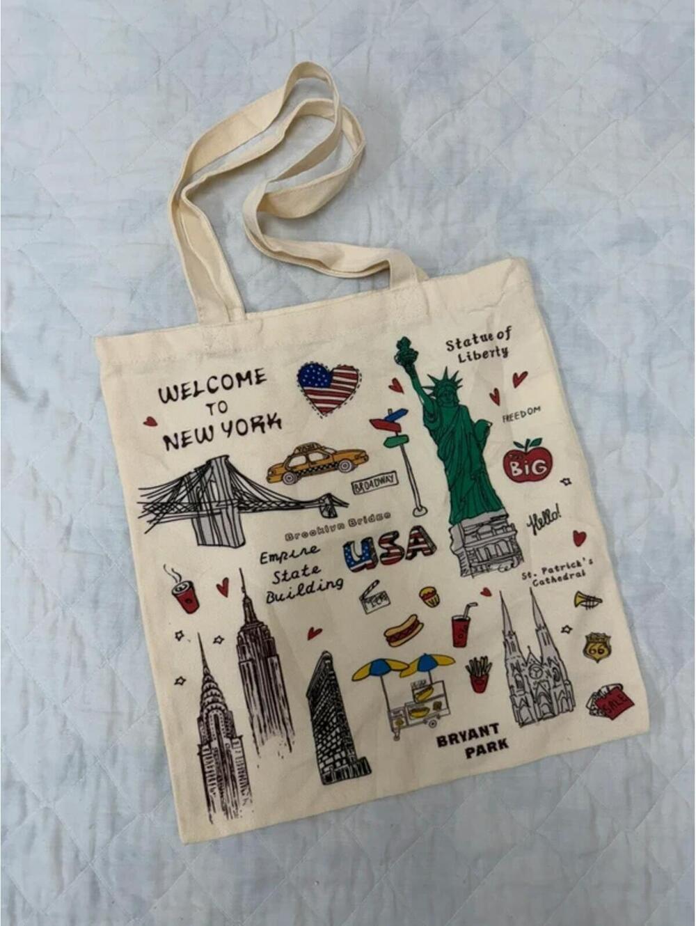 New York City Souvenir Canvas Tote Bag